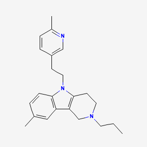 molecular formula C23H29N3 B13923975 1H-Pyrido(4,3-b)indole, 2,3,4,5-tetrahydro-8-methyl-5-(2-(6-methyl-3-pyridyl)ethyl)-2-propyl- CAS No. 20674-93-5