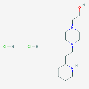 molecular formula C13H29Cl2N3O B1392401 2-{4-[2-(2-Piperidinyl)ethyl]-1-piperazinyl}-1-ethanol dihydrochloride CAS No. 1219960-68-5