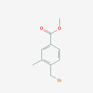 molecular formula C10H11BrO2 B13924027 Benzoic acid, 4-(bromomethyl)-3-methyl-, methyl ester CAS No. 104447-92-9