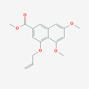 molecular formula C17H18O5 B13924038 2-Naphthalenecarboxylic acid, 5,7-dimethoxy-4-(2-propen-1-yloxy)-, methyl ester 