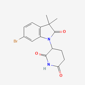 molecular formula C15H15BrN2O3 B13924077 3-(6-Bromo-3,3-dimethyl-2-oxoindolin-1-YL)piperidine-2,6-dione 