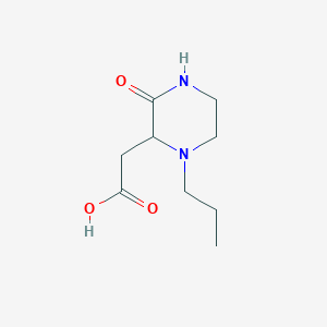 molecular formula C9H16N2O3 B1392409 2-(3-Oxo-1-propyl-2-piperazinyl)acetic acid CAS No. 1236254-75-3