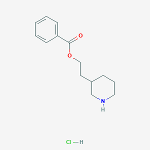molecular formula C14H20ClNO2 B1392410 2-(3-Piperidinyl)ethyl benzoate hydrochloride CAS No. 1219972-73-2