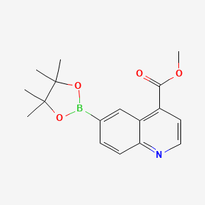 molecular formula C17H20BNO4 B13924150 Methyl 6-(4,4,5,5-tetramethyl-1,3,2-dioxaborolan-2-yl)quinoline-4-carboxylate 