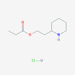 molecular formula C10H20ClNO2 B1392418 2-(2-Piperidinyl)ethyl propanoate hydrochloride CAS No. 1220021-36-2
