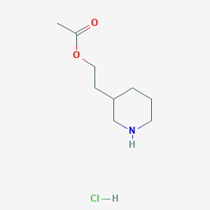 molecular formula C9H18ClNO2 B1392419 2-(3-Piperidinyl)ethyl acetate hydrochloride CAS No. 1220031-27-5