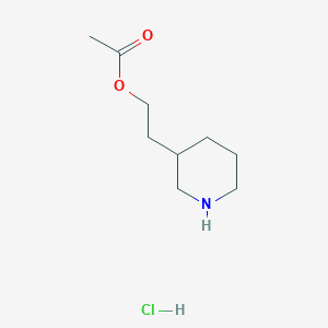 molecular formula C9H18ClNO2 B1392419 2-(3-哌啶基)乙酸乙酯盐酸盐 CAS No. 1220031-27-5