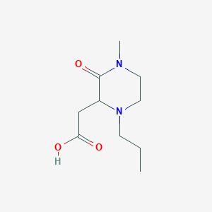 molecular formula C10H18N2O3 B1392420 2-(4-Methyl-3-oxo-1-propyl-2-piperazinyl)-acetic acid CAS No. 1236257-29-6
