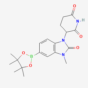 molecular formula C19H24BN3O5 B13924201 3-[3-Methyl-2-oxo-5-(4,4,5,5-tetramethyl-1,3,2-dioxaborolan-2-yl)benzimidazol-1-yl]piperidine-2,6-dione 