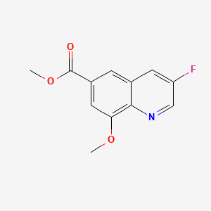 molecular formula C12H10FNO3 B13924265 Methyl 3-fluoro-8-methoxyquinoline-6-carboxylate 