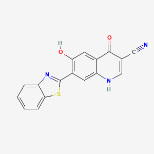 3-Quinolinecarbonitrile, 7-(2-benzothiazolyl)-1,4-dihydro-6-hydroxy-4-oxo-