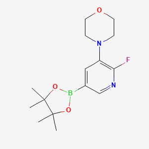 molecular formula C15H22BFN2O3 B13924271 4-(2-Fluoro-5-(4,4,5,5-tetramethyl-1,3,2-dioxaborolan-2-YL)pyridin-3-YL)morpholine 