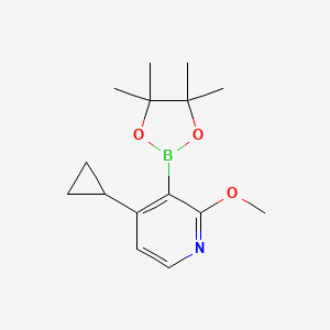 molecular formula C15H22BNO3 B13924320 4-Cyclopropyl-2-methoxy-3-(4,4,5,5-tetramethyl-1,3,2-dioxaborolan-2-yl)pyridine 