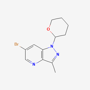 molecular formula C12H14BrN3O B13924323 6-Bromo-3-methyl-1-(tetrahydro-2H-pyran-2-yl)-1H-pyrazolo[4,3-b]pyridine 