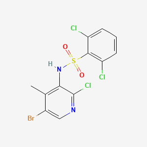 molecular formula C12H8BrCl3N2O2S B13924407 N-(5-Bromo-2-chloro-4-methyl-3-pyridinyl)-2,6-dichlorobenzenesulfonamide 