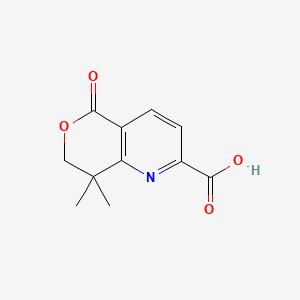 molecular formula C11H11NO4 B13924411 7,8-Dihydro-8,8-dimethyl-5-oxo-5H-pyrano[4,3-b]pyridine-2-carboxylic acid 