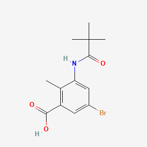 molecular formula C13H16BrNO3 B13924444 5-Bromo-2-methyl-3-pivalamidobenzoic acid 