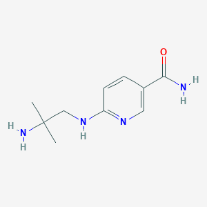 molecular formula C10H16N4O B13924471 3-Pyridinecarboxamide, 6-[(2-amino-2-methylpropyl)amino]- 