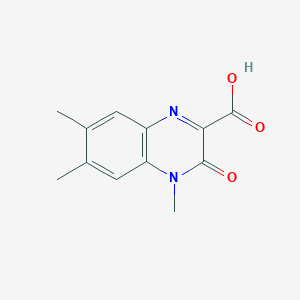 molecular formula C12H12N2O3 B1392448 4,6,7-Trimethyl-3-oxo-3,4-dihydroquinoxaline-2-carboxylic acid CAS No. 1214-95-5