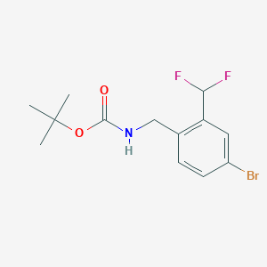 molecular formula C13H16BrF2NO2 B13924513 tert-Butyl 4-bromo-2-(difluoromethyl)benzylcarbamate 