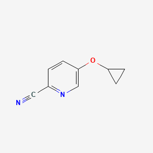 molecular formula C9H8N2O B13924519 5-Cyclopropoxypicolinonitrile 