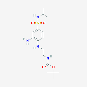 molecular formula C16H28N4O4S B1392452 tert-Butyl [2-({2-amino-4-[(isopropylamino)sulfonyl]phenyl}amino)ethyl]carbamate CAS No. 1242860-99-6