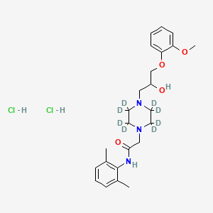 molecular formula C24H35Cl2N3O4 B1392457 N-(2,6-Dimethylphenyl)-2-{4-[2-hydroxy-3-(2-methoxyphenoxy)propyl](~2~H_8_)piperazin-1-yl}acetamide--hydrogen chloride (1/2) CAS No. 1219802-60-4