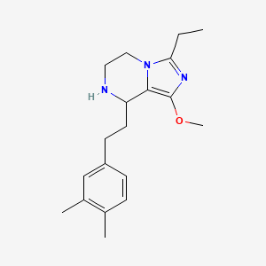 molecular formula C19H27N3O B13924577 8-[2-(3,4-Dimethylphenyl)ethyl]-3-ethyl-1-methoxy-5,6,7,8-tetrahydroimidazo[1,5-a]pyrazine 