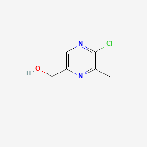 molecular formula C7H9ClN2O B13924648 1-(5-Chloro-6-methylpyrazin-2-YL)ethan-1-OL 