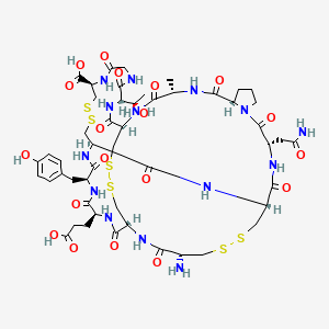 molecular formula C50H70N14O19S6 B13924654 H-Cys(1)-Cys(2)-Glu-Tyr-Cys(3)-Cys(1)-Asn-Pro-Ala-Cys(2)-Thr-Gly-Cys(3)-OH 