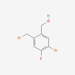 molecular formula C8H7Br2FO B13924678 (5-Bromo-2-(bromomethyl)-4-fluorophenyl)methanol 