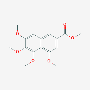 molecular formula C16H18O6 B13924769 4,5,6,7-Tetramethoxy-2-naphthalenecarboxylic acid methyl ester 