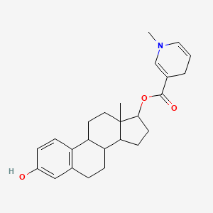 molecular formula C25H31NO3 B13924777 (3-hydroxy-13-methyl-6,7,8,9,11,12,14,15,16,17-decahydrocyclopenta[a]phenanthren-17-yl) 1-methyl-4H-pyridine-3-carboxylate 