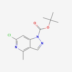 molecular formula C12H14ClN3O2 B13924826 tert-Butyl 6-chloro-4-methyl-1H-pyrazolo[4,3-c]pyridine-1-carboxylate 