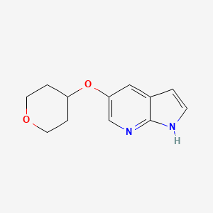 molecular formula C12H14N2O2 B13924827 5-(Tetrahydro-2h-pyran-4-yloxy)-1h-pyrrolo[2,3-b]pyridine 