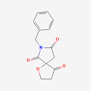 molecular formula C14H13NO4 B13924899 1-Oxa-7-azaspiro[4.4]nonane-4,6,8-trione, 7-(phenylmethyl)- 