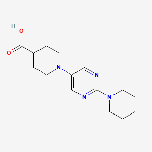 molecular formula C15H22N4O2 B1392490 1-(2-哌啶-1-基嘧啶-5-基)哌啶-4-羧酸 CAS No. 1243075-81-1
