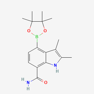 2,3-dimethyl-4-(4,4,5,5-tetramethyl-1,3,2-dioxaborolan-2-yl)-1H-indole-7-carboxamide