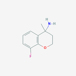 molecular formula C10H12FNO B13924956 8-Fluoro-4-methylchroman-4-amine 