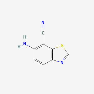 molecular formula C8H5N3S B13925011 6-amino-7-Benzothiazolecarbonitrile 