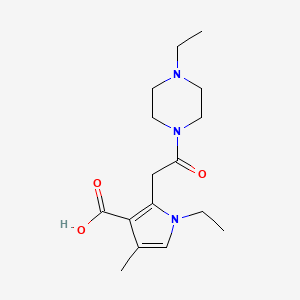 molecular formula C16H25N3O3 B1392502 1-乙基-2-[2-(4-乙基哌嗪-1-基)-2-氧代乙基]-4-甲基-1H-吡咯-3-羧酸 CAS No. 1242862-38-9