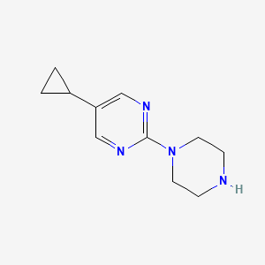 molecular formula C11H16N4 B13925023 5-Cyclopropyl-2-(piperazin-1-yl)pyrimidine 