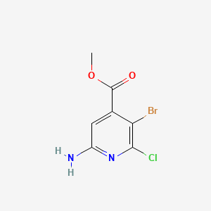 molecular formula C7H6BrClN2O2 B13925032 Methyl 6-amino-3-bromo-2-chloroisonicotinate 