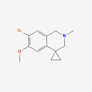 molecular formula C13H16BrNO B13925044 7'-Bromo-2',3'-dihydro-6'-methoxy-2'-methylspiro[cyclopropane-1,4'(1'H)-isoquinoline] 