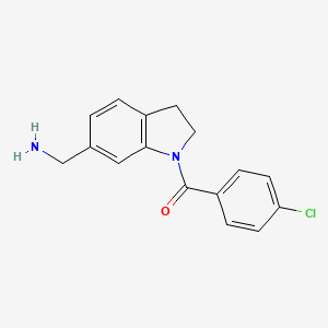 molecular formula C16H15ClN2O B1392507 {[1-(4-氯苯甲酰)-2,3-二氢-1H-吲哚-6-基]甲基}胺 CAS No. 1242894-40-1