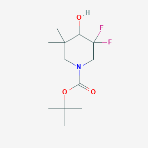 molecular formula C12H21F2NO3 B13925071 tert-Butyl 3,3-difluoro-4-hydroxy-5,5-dimethylpiperidine-1-carboxylate 