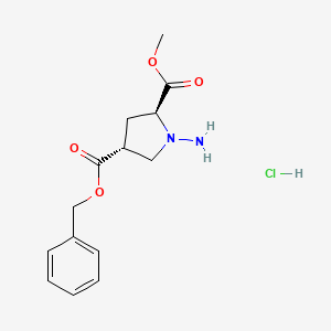 molecular formula C14H19ClN2O4 B13925077 (2S,4R)-4-CBZ-amino Pyrrolidine-2-carboxylic acid methylester hydrochloride 