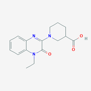 molecular formula C16H19N3O3 B1392509 1-(4-乙基-3-氧代-3,4-二氢喹喔啉-2-基)哌啶-3-羧酸 CAS No. 1242874-77-6
