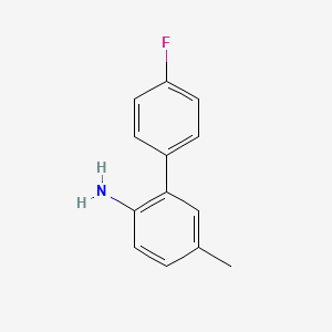 molecular formula C13H12FN B13925095 4'-Fluoro-5-methyl-[1,1'-biphenyl]-2-amine 