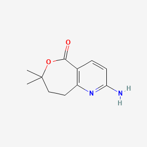 molecular formula C11H14N2O2 B13925098 2-Amino-7,7-dimethyl-8,9-dihydrooxepino[4,3-b]pyridin-5(7H)-one 